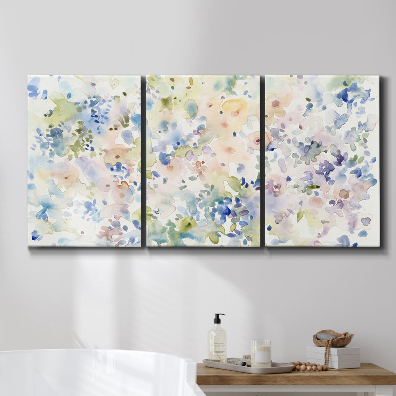 " Calming Lake View I " 3 - Pieces, 48" H x 96" W x 2" D