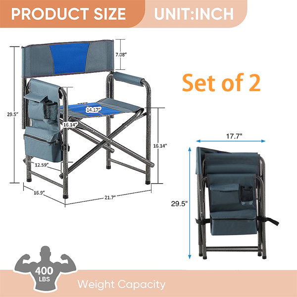 Portable Camping Chair with A 400-lb Metal Frame and Anti-Slip Feet