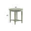 Table de bout en bois Fordon, plateau rond festonné, finition blanc antique français-804406516
