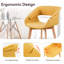 Chaise avec accoudoirs d'appoint Modern, salle à manger rembourrée en tissu Mid-Century-67843828