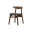 Chaise de salle à manger, hauteur 32 po, ensemble de 2, latérales, rembourrées, cuisine, salle à manger, noyer foncé, tissu brun, moderne, Mid-Century