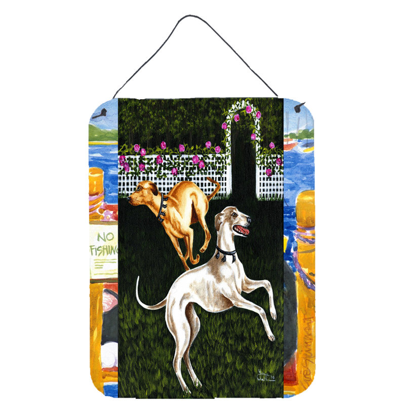 « rose jardin frolick greyhounds » par tanya et craig amberson, reproduction de plaque d’impression