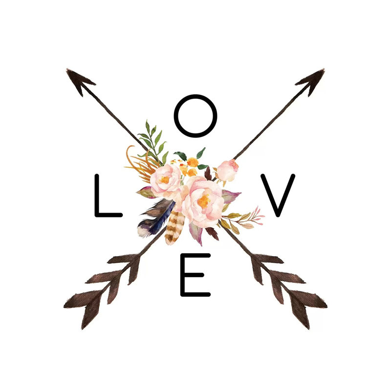 Love - Print on Canvas, Wrapped Canvas, 30.48cm H x 30.48cm W x 1.91cm D