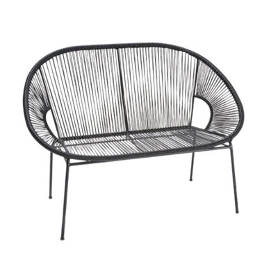 Ensemble de conversation pour patio 2 personnes Ursula - Causeuse et table d'extérieur modernes résistantes aux intempéries