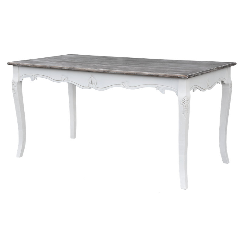 Circee Solid Wood Base Dining Table, Light Brown, Cream