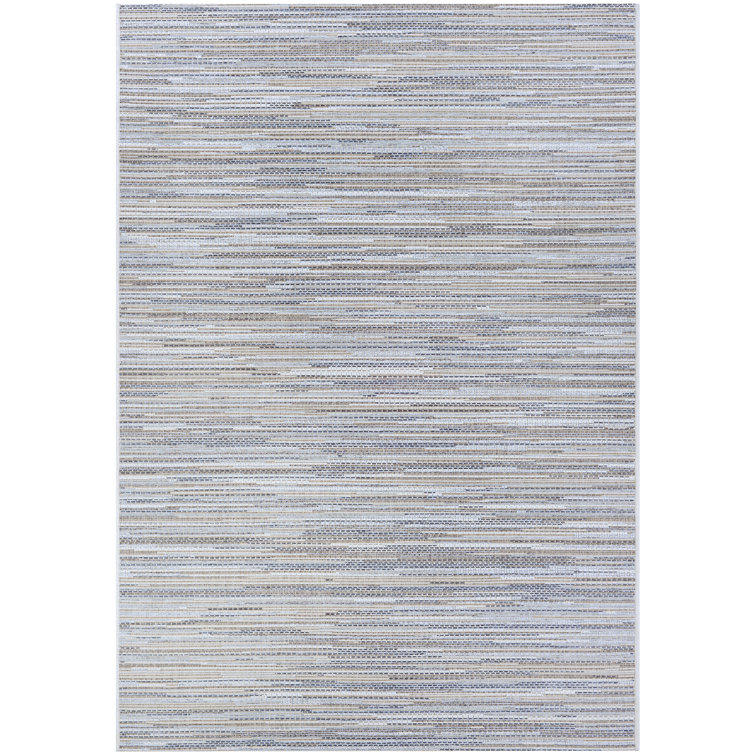 Radley Stripe Taupe Champagne Indoor Outdoor Area Rug