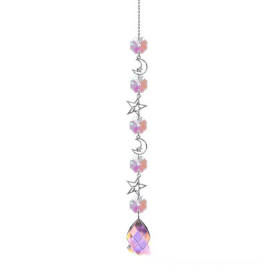 Sunshine  Catcher Gardening Crafts Bedroom Decoration Silvers Pointed Beads Star Double Heart 5-piece Set Crystal Pendant
