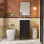 Ensemble de meuble-lavabo simple de 16 po avec lavabo en céramique, ensemble de meuble-lavabo autoportant avec porte à fermeture douce, tablette réglable, style français, pieds pleins, noir-1066872539