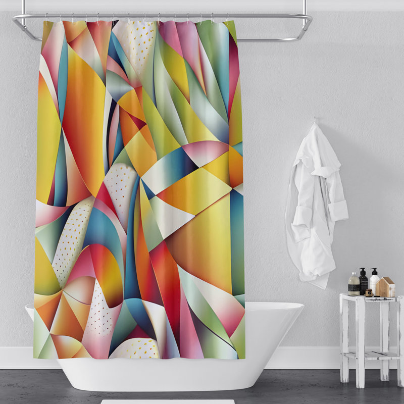 Rideau de douche abstrait Clyatt, H 83 po x l 70 po