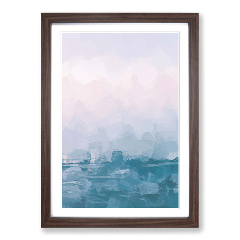 Lake Garda Italy in Abstract - Picture Frame Graphic Art Print, 76cm H x 50cm W x 2cm D, Walnut