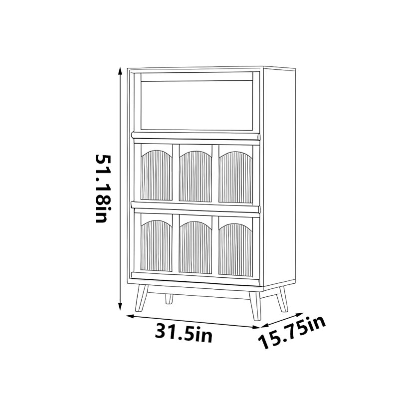Nordic style simple and practical bookcase, Black