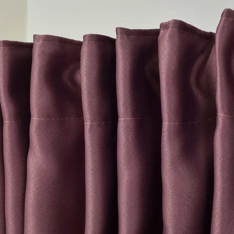 Extra Wide & Extra Long Custom Made Solid Color Room Darkening Single Curtain Panel, 100" W x 168" L, Dark Pink