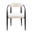 Ensemble de 2 chaises de salle à manger, chaises de salle à manger de style moderne Mid-Century, chaises de salle à manger à dossier rond en sherpa-342062328-342062335