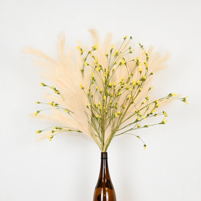 Arrangement floral de 36 po de fleurs de pampas artificielles pour remplissage de vase, bouquet de fleurs à longue tige de ferme pour décoration de table de centre de table de bureau à domicile