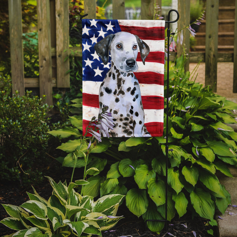2 côtés en polyester de 2 côtés american drapeau de jardin, Chiot Dalmatien
