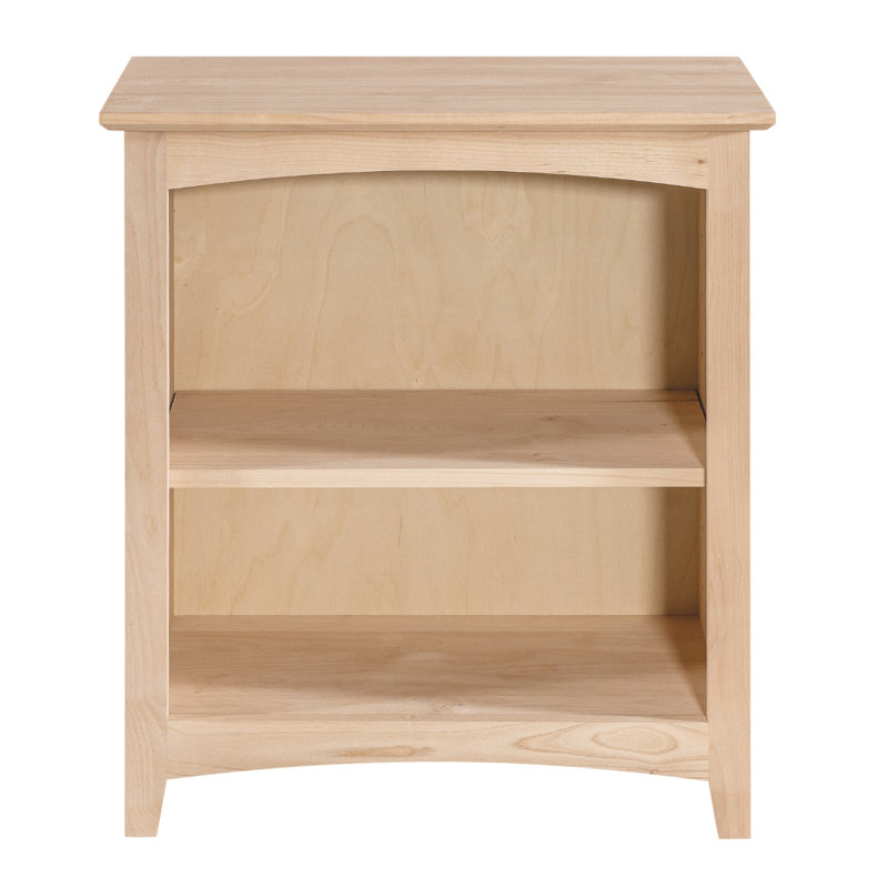Malani 36" H Solid Wood Classic Bookcase, Unfinished, (2 Shelves) 29"H x 25.75"W x 12.875"D