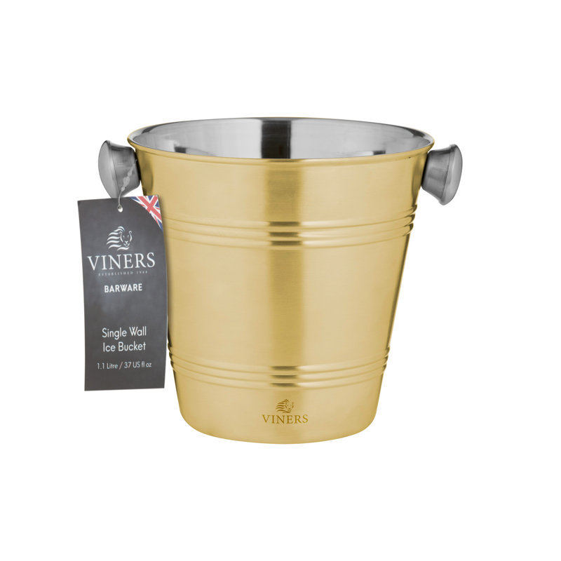 Barware Ice Bucket Single Wall 1L, Gold