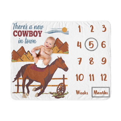Wild West Cowboy Fleece Baby Blanket