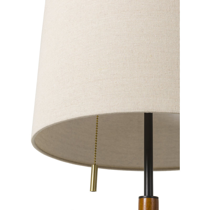 Lampe de table avec chaînette Kenley, Noir / brun
