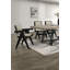 Contemporary 7Pc Black Dining Set Rubber Wood Dining Table W 2X Arm Chairs And 4X Side Chairs
