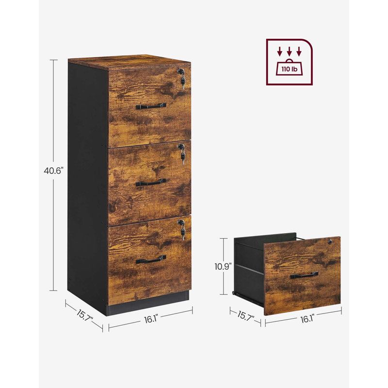 Izmir 40cm Wide 3 -Drawer File Cabinet