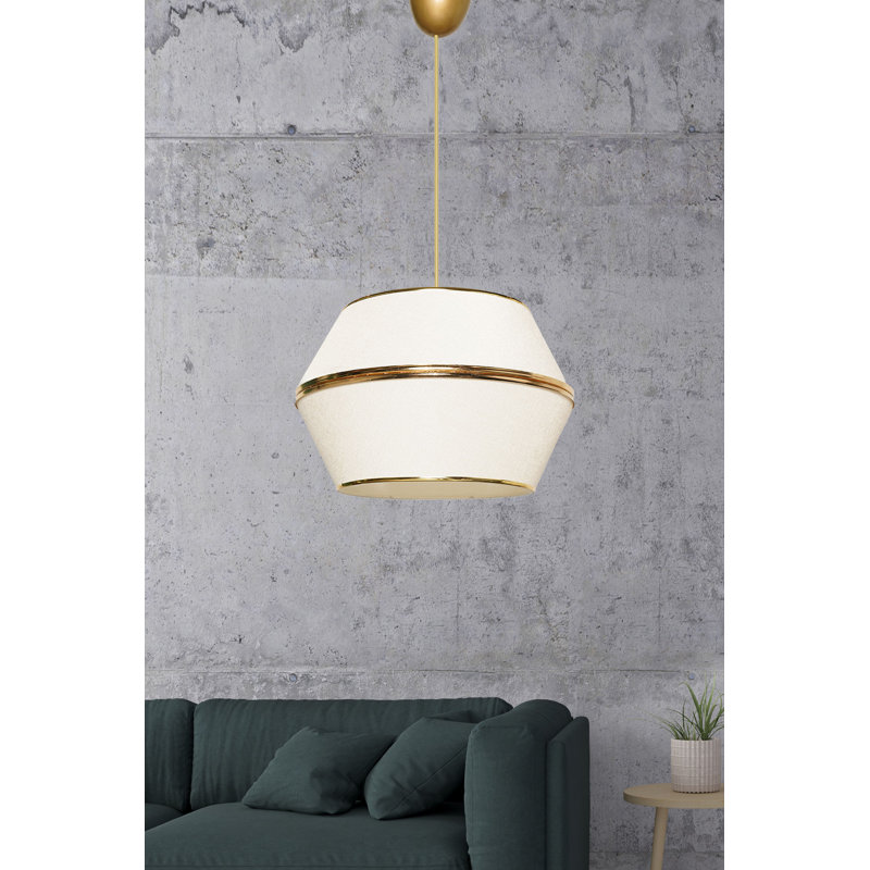 Luminaire suspendu géométrique 1 lumière Breccan, Blanc