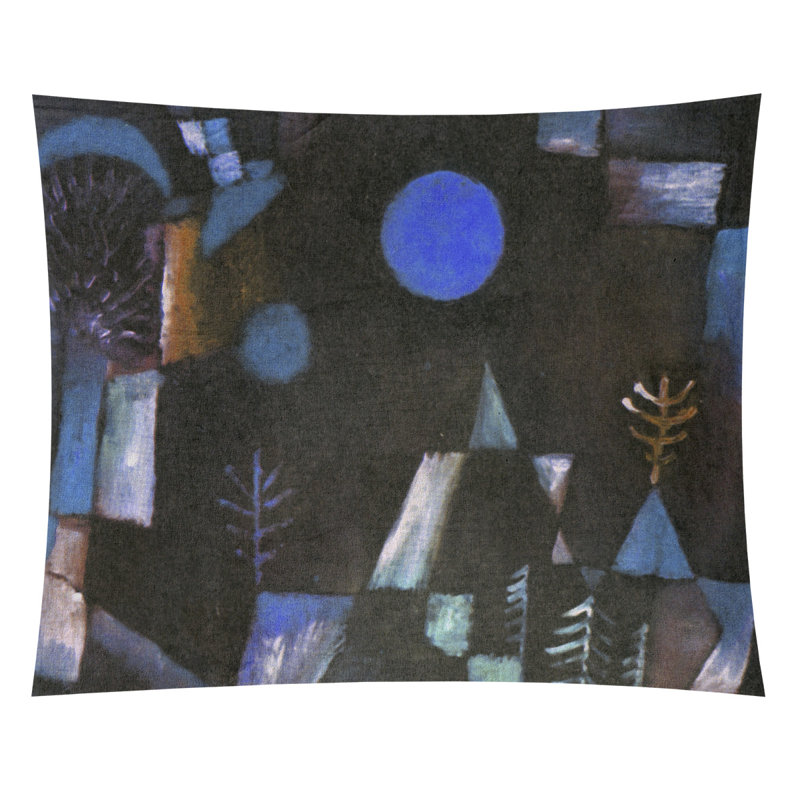Tapisserie murale full moon Maly, H 107,5 po x l 91 po, Bleu