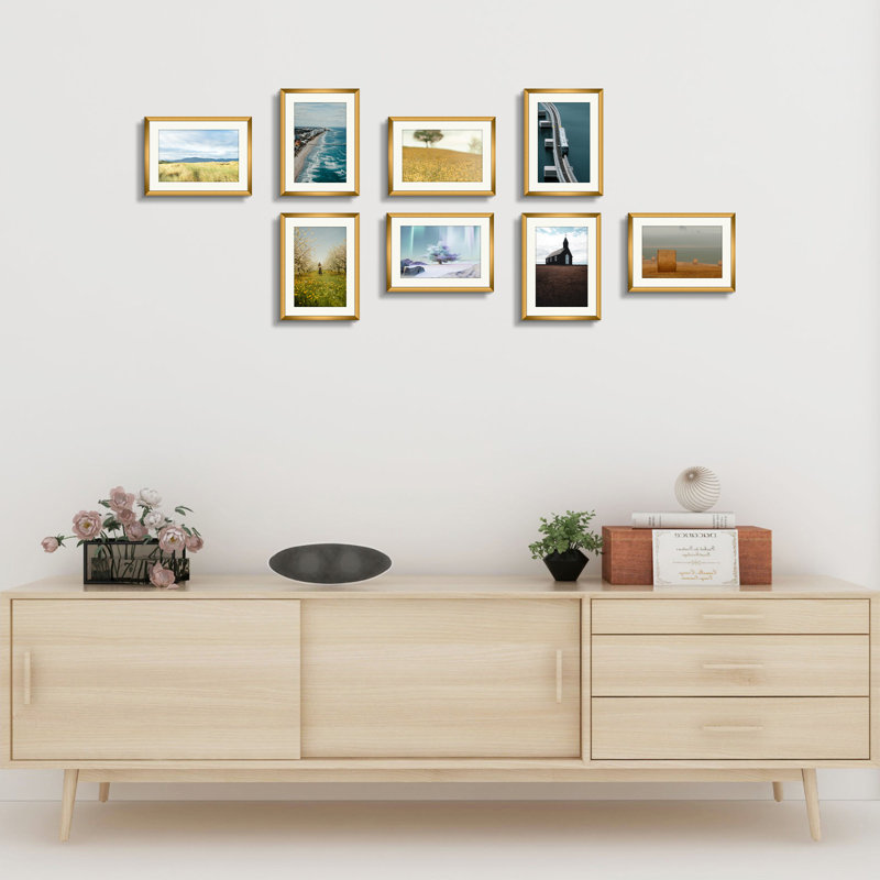 Cadre photo Drennon en métal, cadres photo ou plateau de table et fixation murale, Bronze, 5 po x 7 po emmêlé à 4 po x 6 po