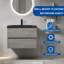 Meuble-lavabo mural mural flottant simple gris-832527709