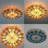 4-Light 19.7" Dimmable Tiffany Glass Flush Mount