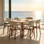 Ensemble de 4 chaises de salle à manger de style campagnard classique avec base en bois massif et structure en X en métal-759157817