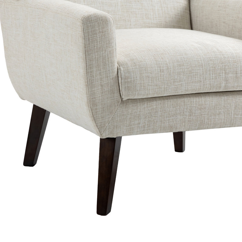 Jaqueze 73.4 Cm Wide Cotton Armchair, Beige Linen Blend