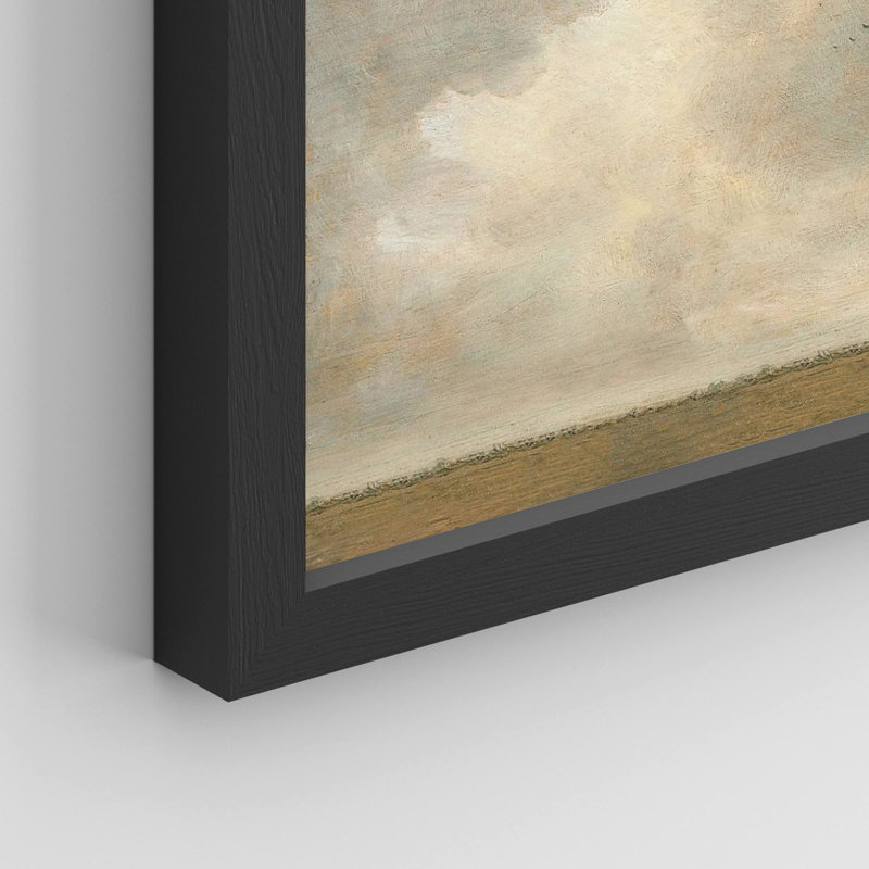 «Sunlight Countryside Field Sky» sur papier, H 11 po x l 14 po, Noir