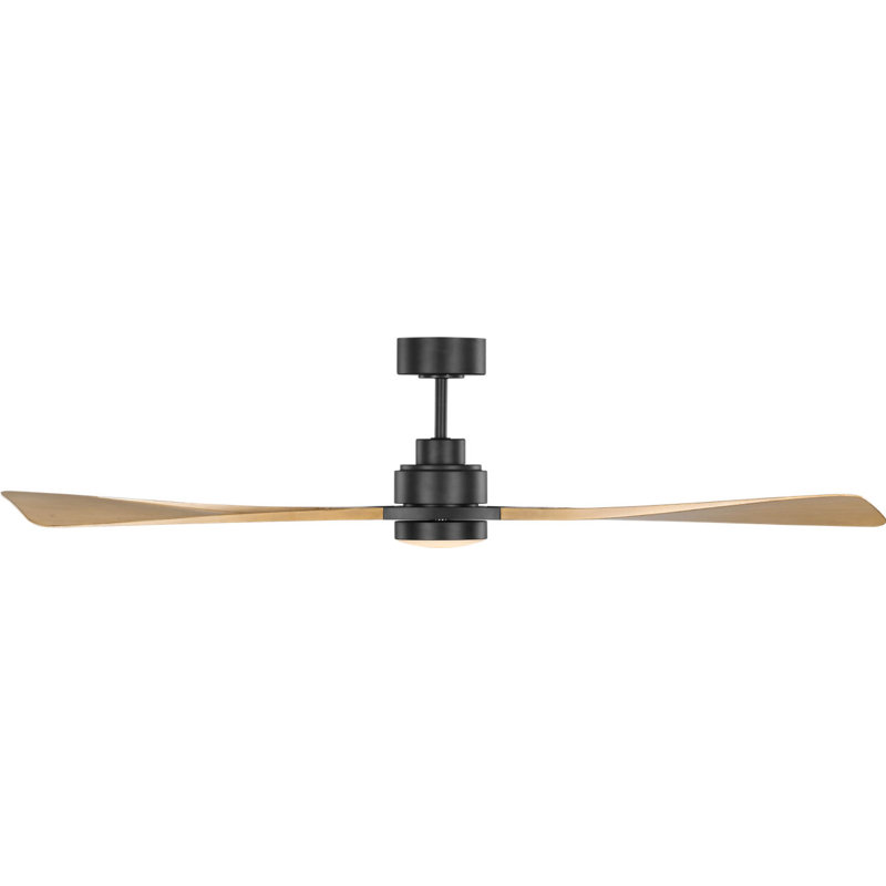 Trillium Smart 60 LED Ceiling Fan, Natural Honey, Midnight Black
