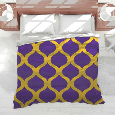 Purple Gold Trellis Comforter