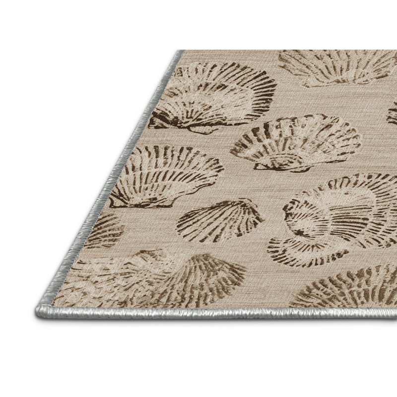 Washable Shell Impressions Coastal Area Rug, Rectangle 2' x 3'