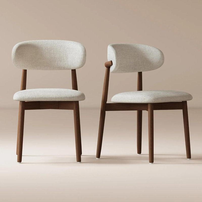 Ensemble de 2 chaises en bois de frêne Lumina, Brown, Brown