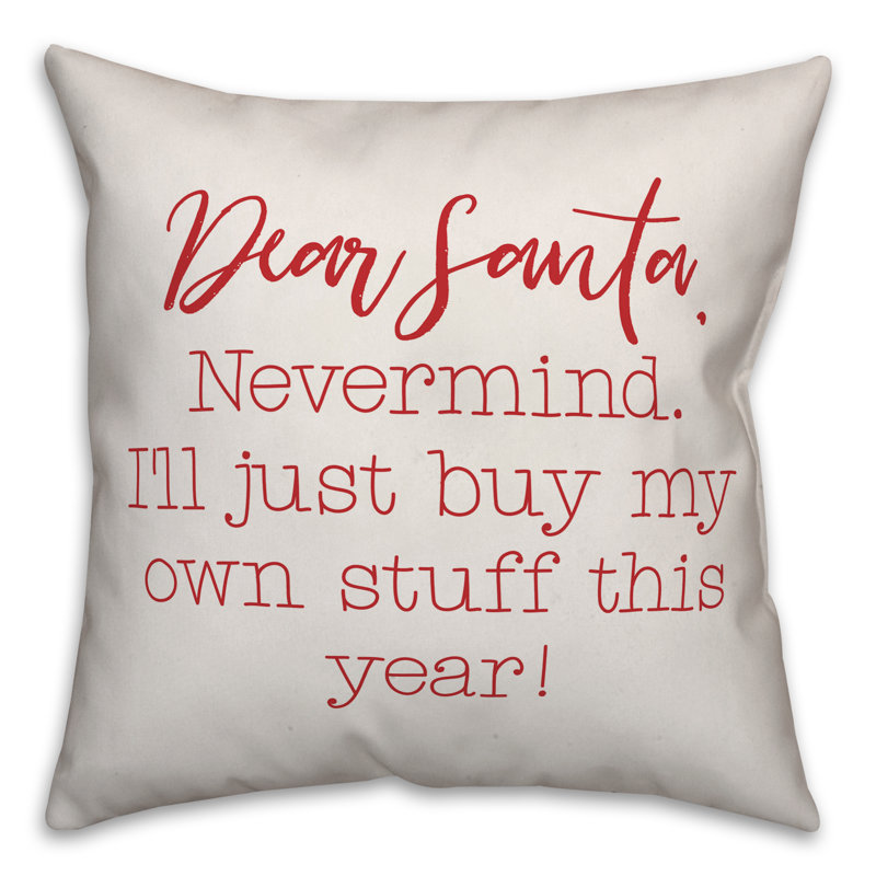  Coussin Dear Santa, 16 po x 16 po, Housse de coussin seulement - Insert