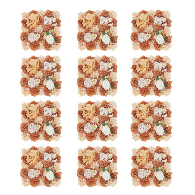 12 pièces 14,96 "* 14,96" panneaux de fleurs artificielles pour décors de fête d'anniversaire de mariage
