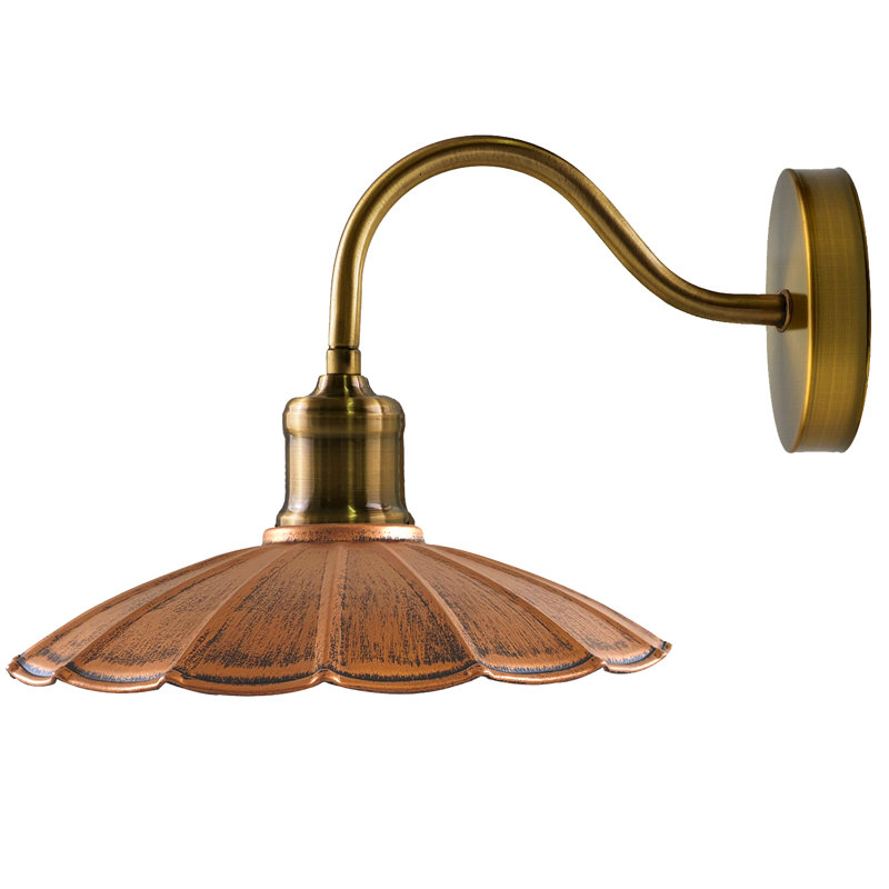 Rayden Armed Sconce, Brushed Copper