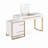 47'' Extendable Makeup Vanity Desk, Modern Vanity Table Wtih Flip-top Mirror And Four Drawers, Dressing Table With Nightstand For Bedroom