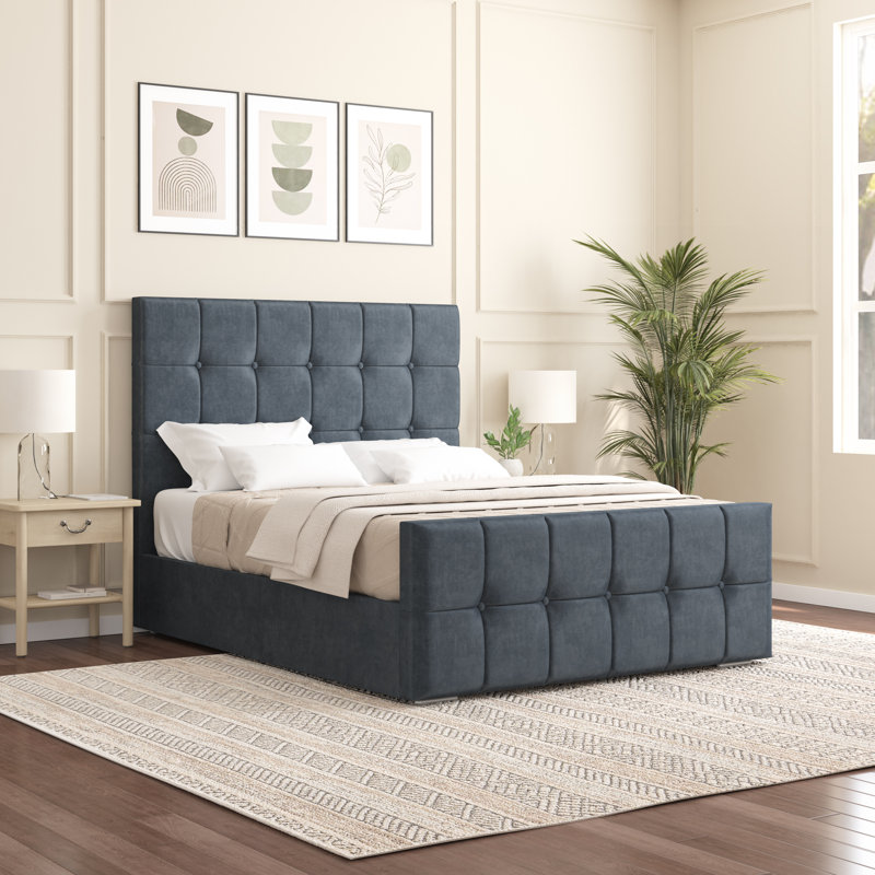 Oakpark Upholstered Bed Frame, Small Double (4'), Charcoal