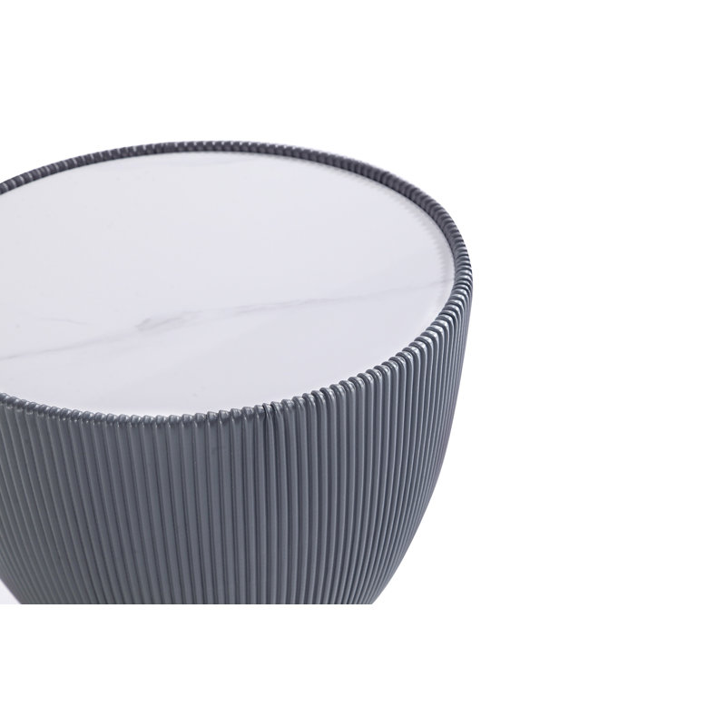 Ensemble de tables basses 2 pièces Thaine, Gris / Crème