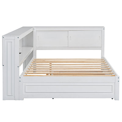Wood Daybed With Storage Shelves
