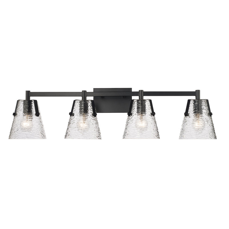 Éclairage pour salle de bain 4 lumières Crislynn, Noir mat