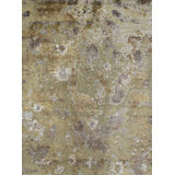 Odyssey Modernist Organic Abstract Hand-Knotted Wool/Silk Gold Beige Rust Copper Area Rug / Rug Size: Rectangle
