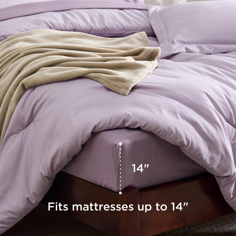 Ensemble de literie prélavé avec literie en microfibre douce, Édredon très grand + 7 pièces supplémentaires