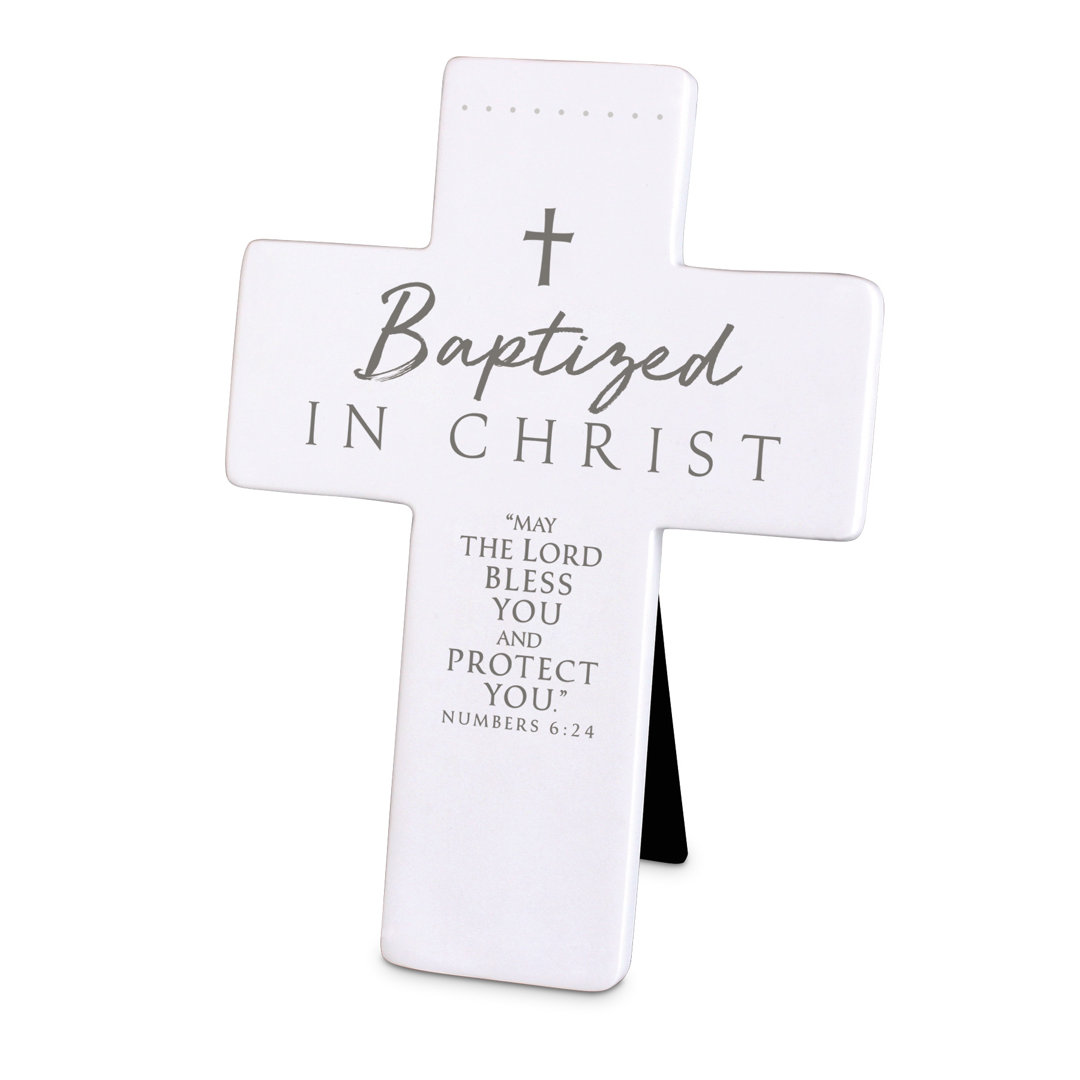 Ifran Baptized In Christ White Tabletop Cross Trinx