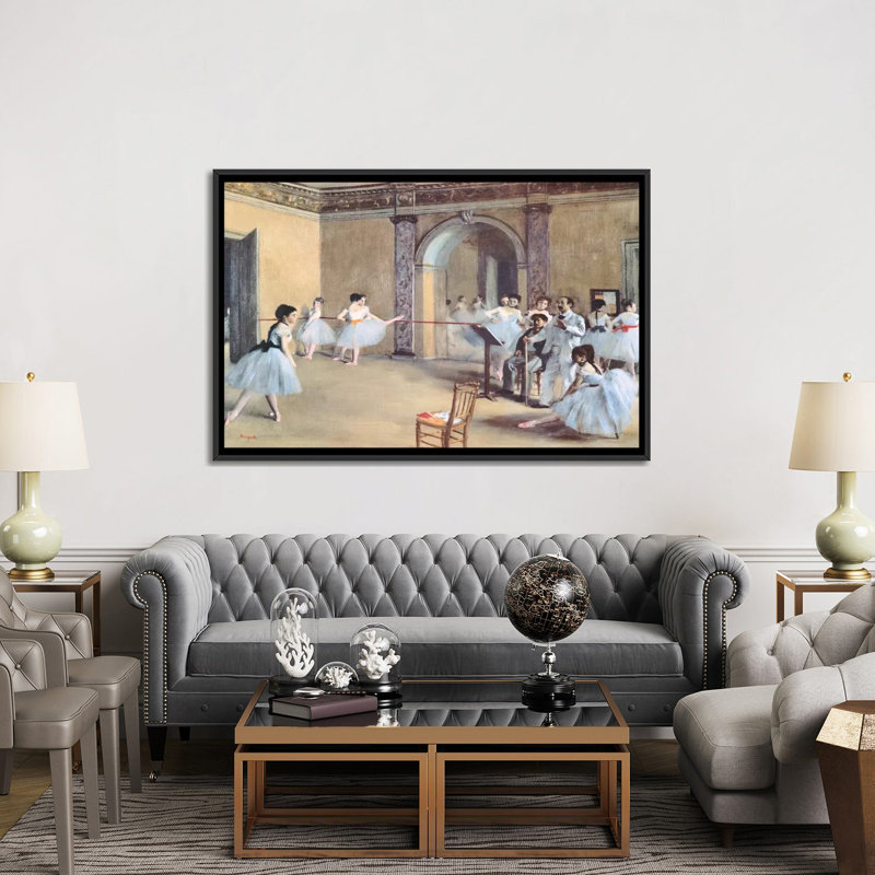 «The Dance Foyer at the Opera» par Edgar Degas, reproduction d'art sur toile, H 18 po x l 26 po x P 1,5 po, Pas de tapis