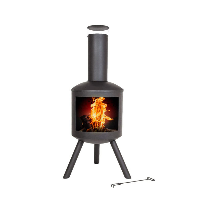 Audrik Column Steel Wood Burning Smokeless Chimnea